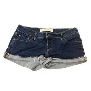 Abercrombie Fitch Denim Shorts Distressed Cuffed Blue Size 4 W27